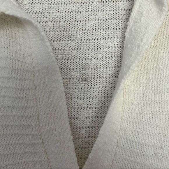 Free People Beach Carter Polo Collared Sweater White Size Medium Rugby - Picture 5 of 7